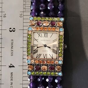Heidi Daus Purple and Multicolor Beaded Watch